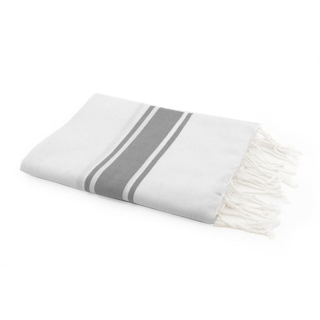 Fouta Blanca - Algodón - Blanco / Gris Perla - St Tropez