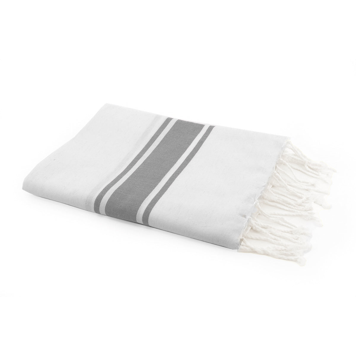 Fouta Blanca - Algodón - Blanco / Gris Perla - St Tropez