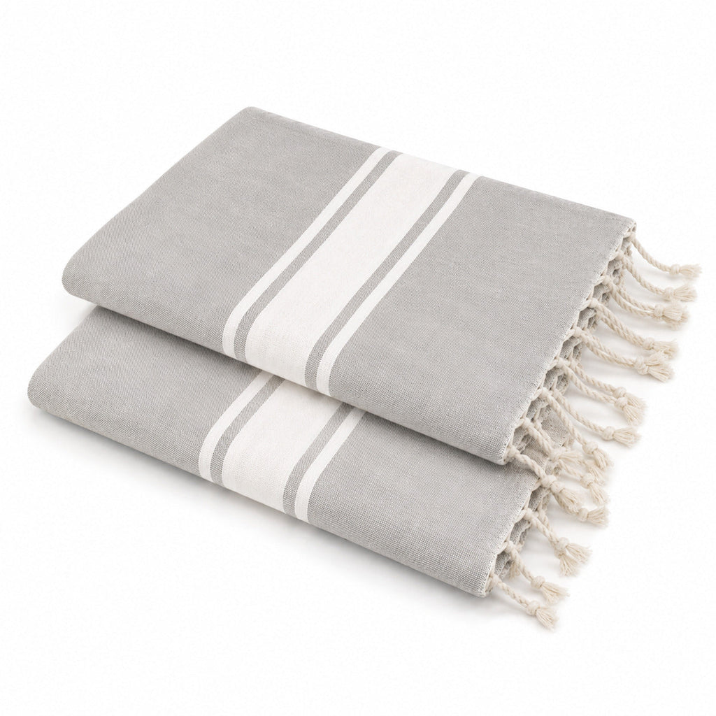 Pack of 2 Malibu Foutas - Pearl Gray - Cotton