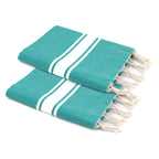 Pack of 2 Foutas Malibu - Turquoise Green - Cotton
