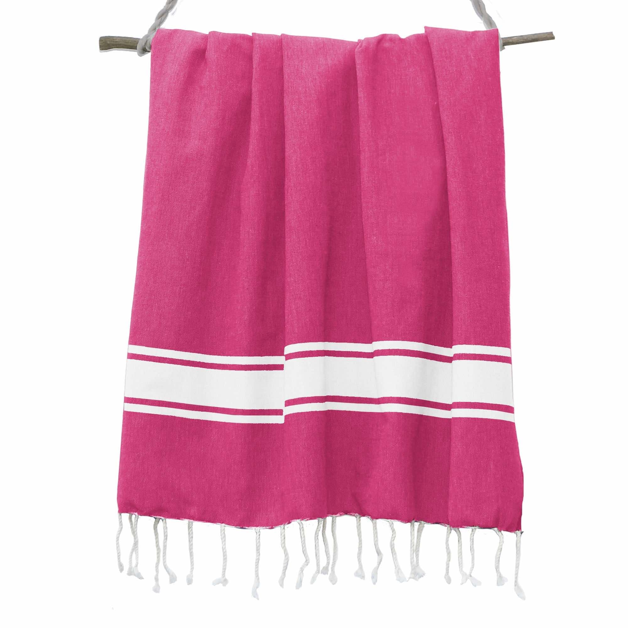 Pack Of 2 Foutas Malibu - Fuchsia Pink - Cotton