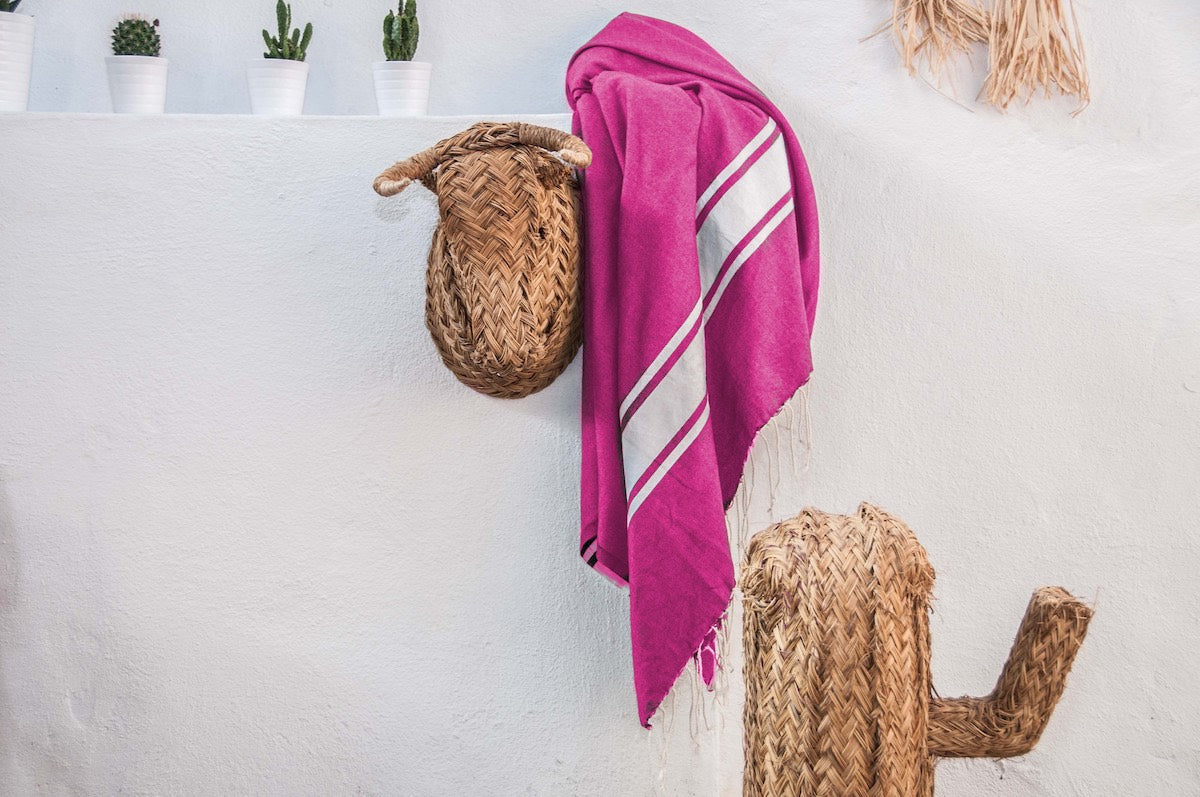 Pack Of 2 Foutas Malibu - Fuchsia Pink - Cotton