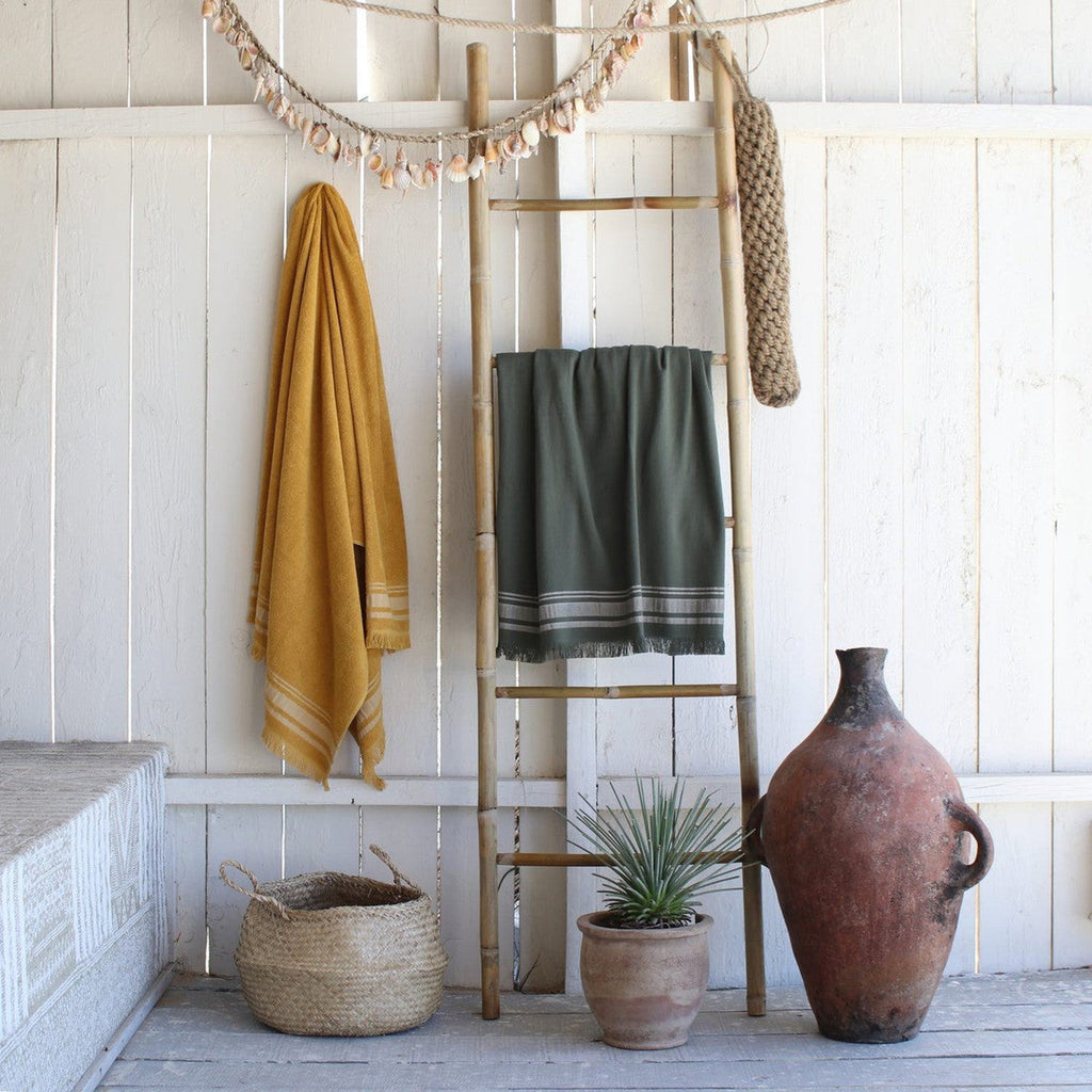 Fouta Terry - Algodón - Verde Caqui / Greige - Faro