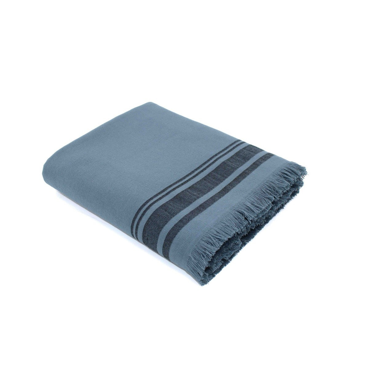 Fouta Cotton Terry Towel 100x180 - Faro - Storm Blue / Black