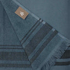 Fouta Cotton Terry Towel 100x180 - Faro - Storm Blue / Black