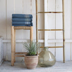 Fouta Cotton Terry Towel 100x180 - Faro - Storm Blue / Black