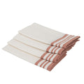 Set of 4 Cotton Napkins 45x45 - Mahdia - White / Red