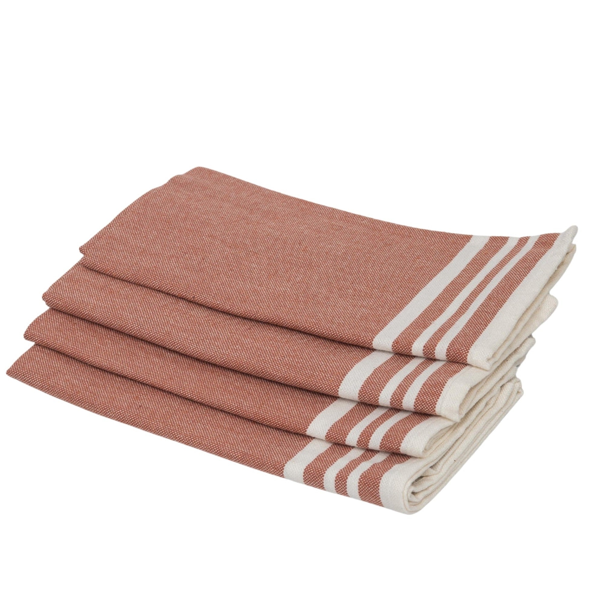 Set of 4 Cotton Napkins 45x45 - Mahdia - Terracotta Red