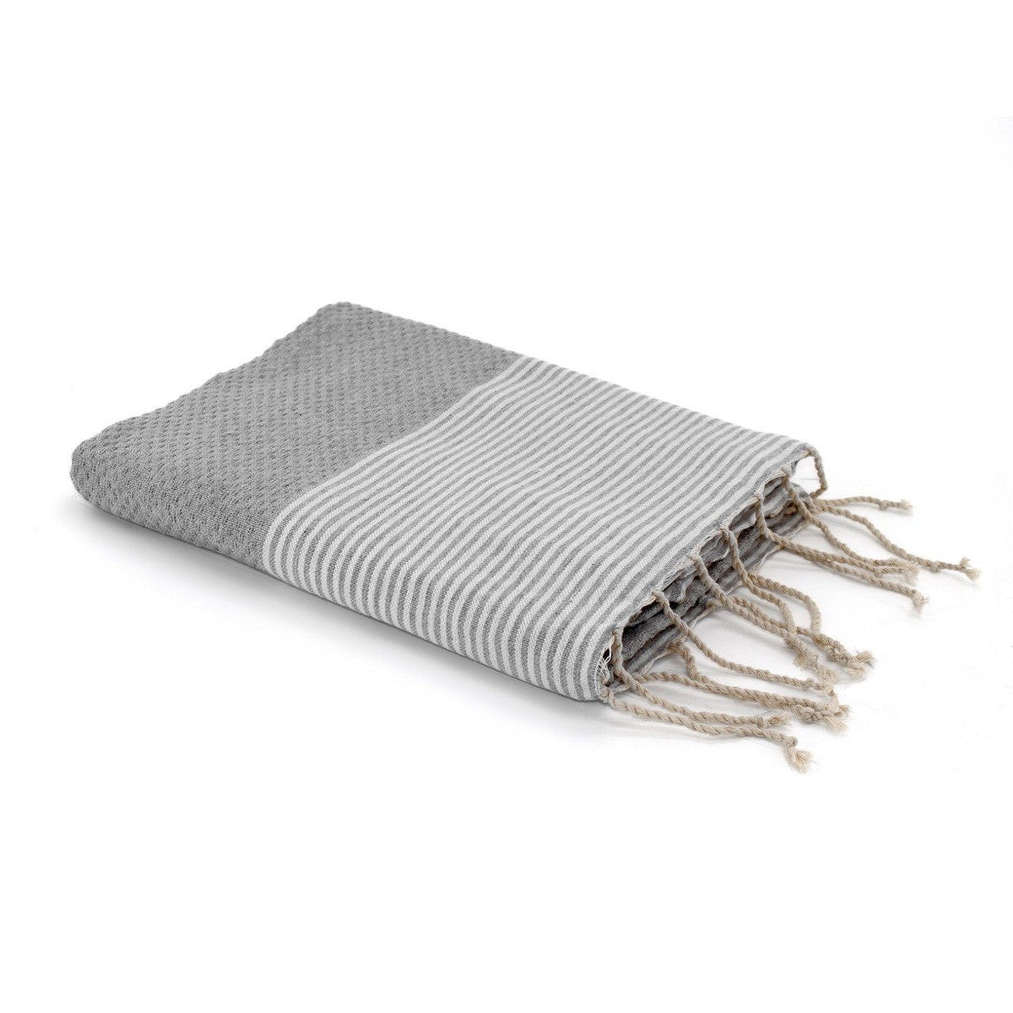 Honeycomb cotton fouta 100x200 IBIZA pearl gray