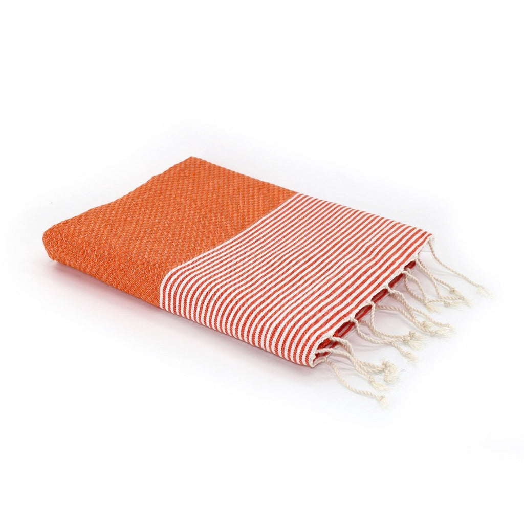 Honeycomb cotton fouta 100x200 IBIZA tangerine orange