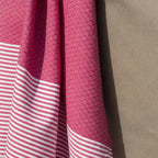 Honeycomb cotton fouta 100x200 IBIZA fuchsia pink