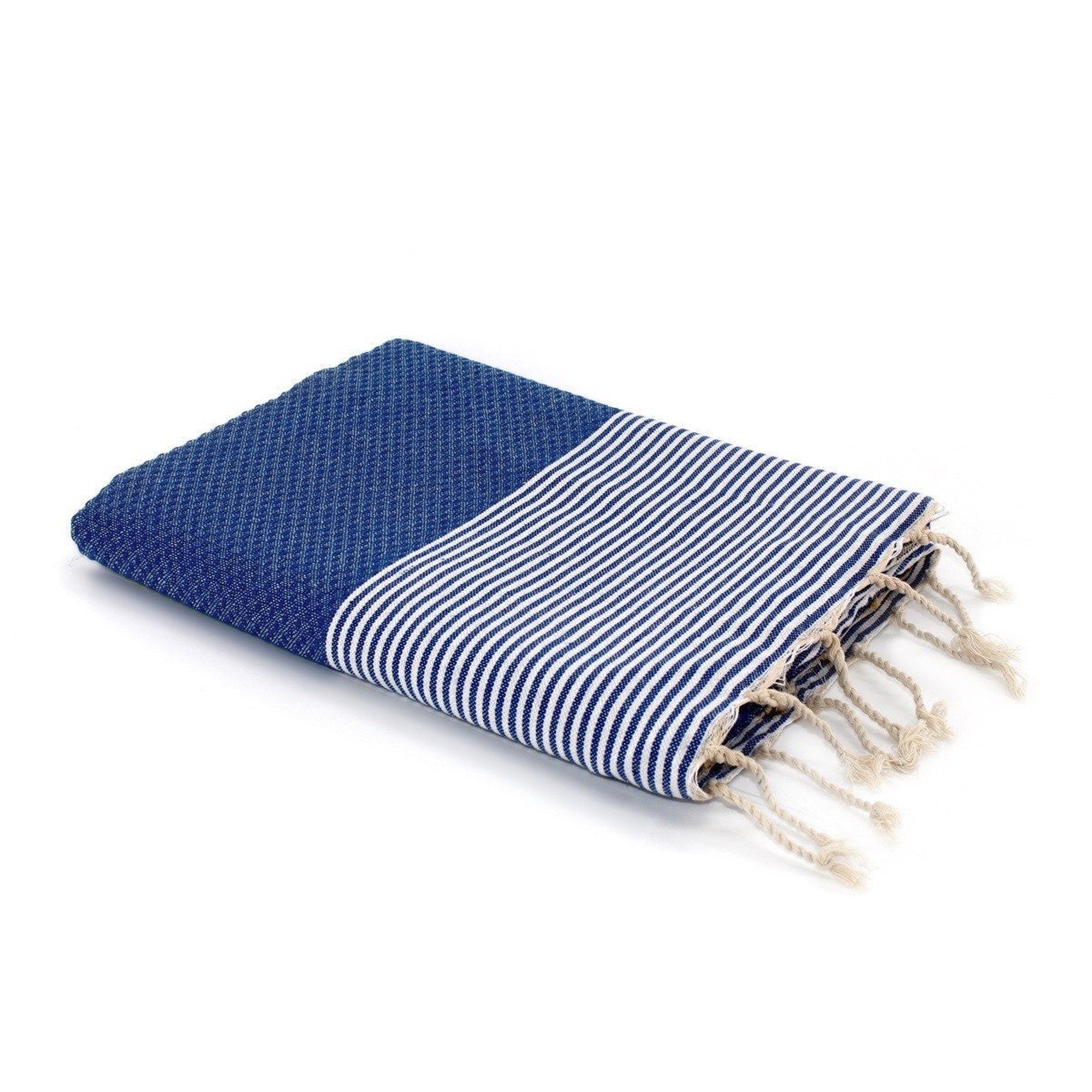 Honeycomb cotton fouta 100x200 IBIZA Greek blue