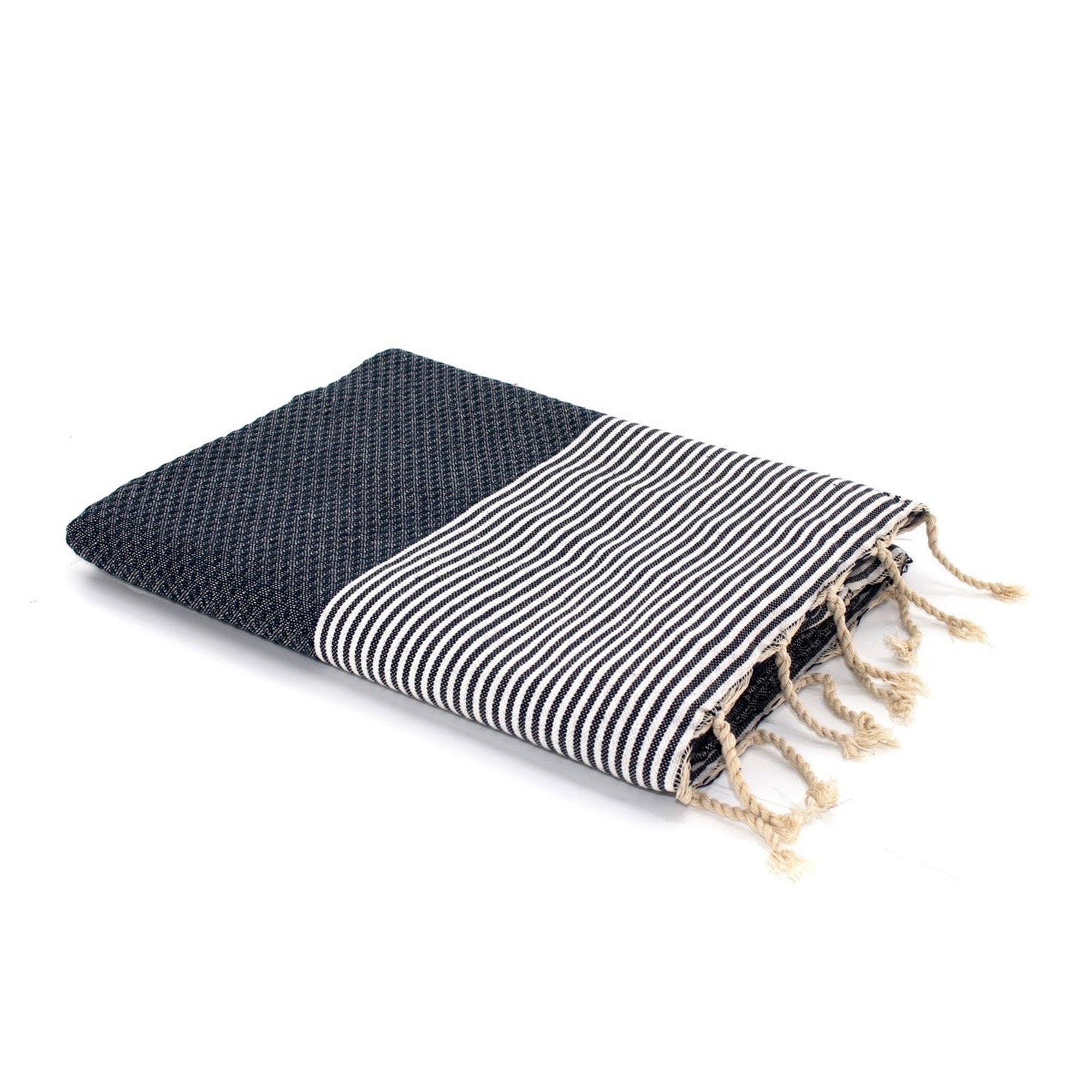 Honeycomb cotton fouta 100x200 IBIZA denim blue