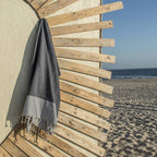 Honeycomb cotton fouta 100x200 IBIZA denim blue