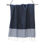 Honeycomb cotton fouta 100x200 IBIZA denim blue