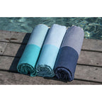 Honeycomb cotton fouta 100x200 IBIZA turquoise green