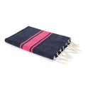 Fouta Bicolor - Algodón - Azul Denim / Rosa Fucsia - St Tropez