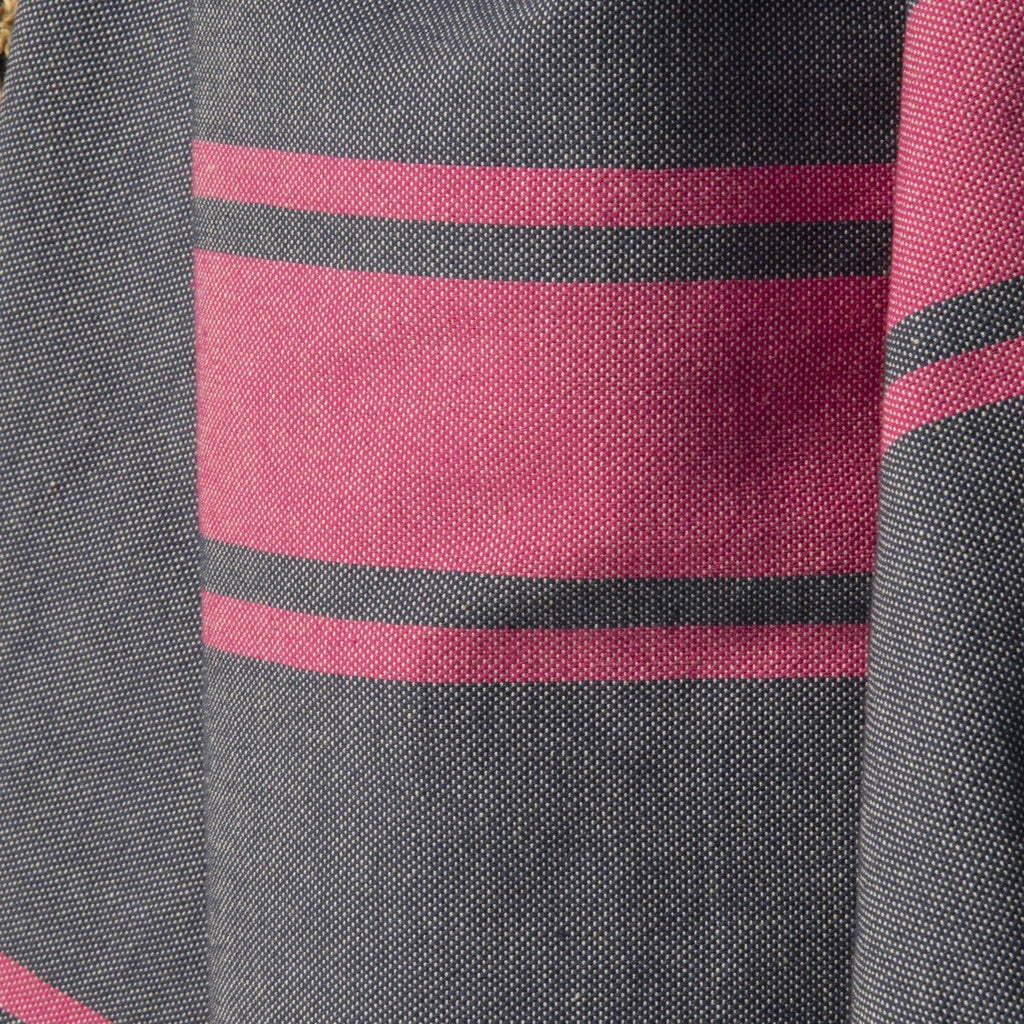 Fouta Bicolor - Algodón - Azul Denim / Rosa Fucsia - St Tropez