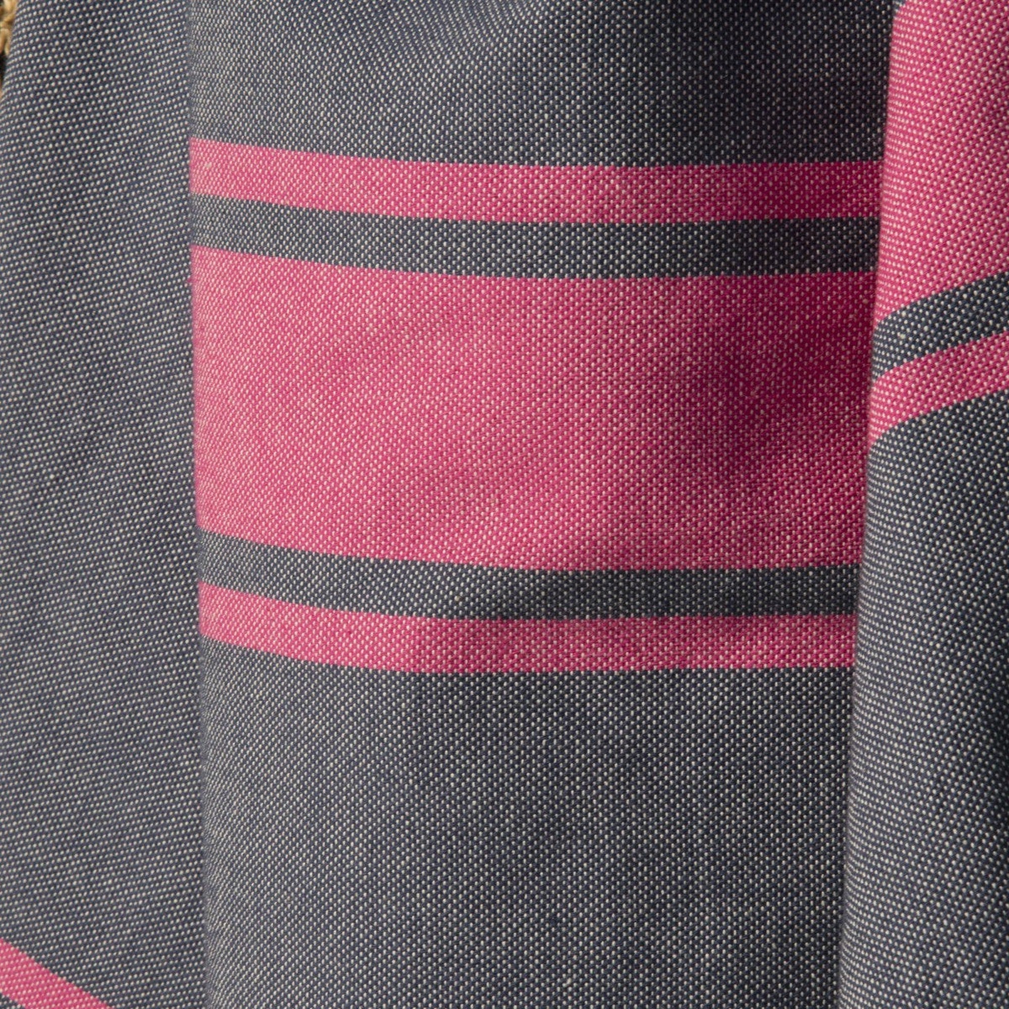 Fouta Bicolor - Algodón - Azul Denim / Rosa Fucsia - St Tropez