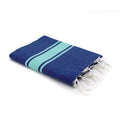 Two-tone Fouta - Cotton - Greek Blue / Turquoise Green - St Tropez