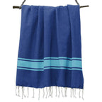 Two-tone Fouta - Cotton - Greek Blue / Turquoise Green - St Tropez