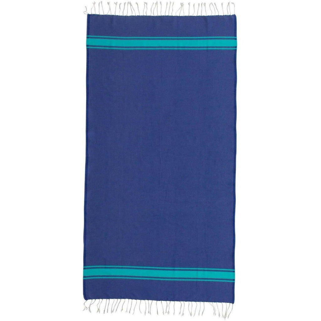 Two-tone Fouta - Cotton - Greek Blue / Turquoise Green - St Tropez