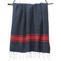 St Tropez - Fouta bicolor - Azul Denim/Rojo