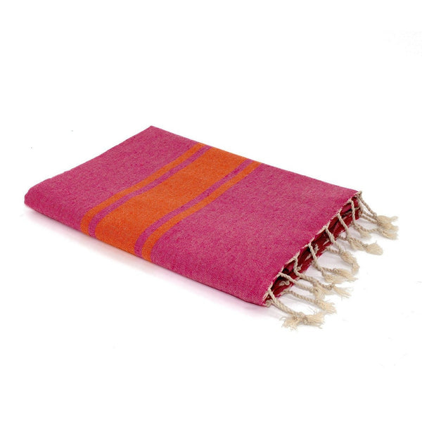 St Tropez - Fouta bicolor - Rosa Fucsia/Naranja