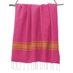 Fouta Bicolore Coton 100X200 St Tropez Rose Fuchsia / Orange