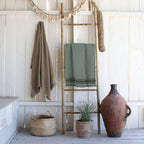 Fouta Felpa Algodón 100X180 - Faro - Verde Liquen / Greige