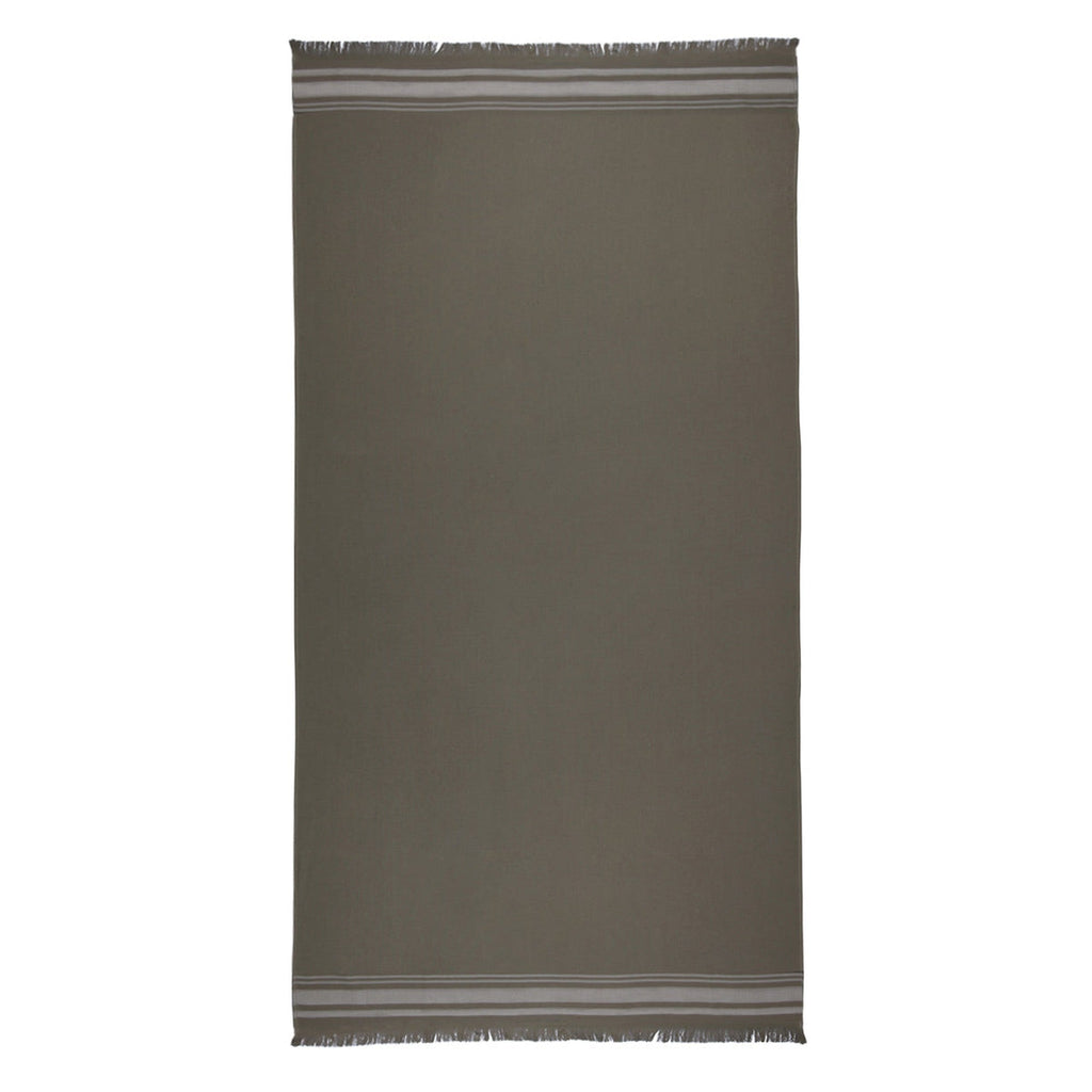 Fouta Felpa Algodón 100X180 - Faro - Verde Liquen / Greige