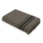 Fouta Cotton Terry Towel 100x180 - Faro - Lichen Green / Black