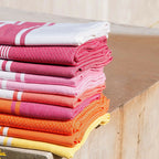 Fouta blanche coton 100x200 ST TROPEZ blanc / rose fuchsia