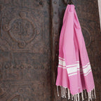 Fouta coton 100x200 ST TROPEZ rose malabar