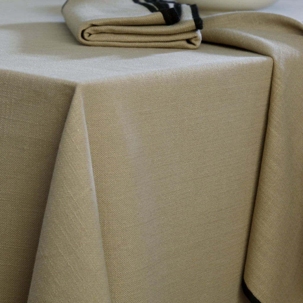Nappe lin lavé 150x300 ERNEST naturel / noir