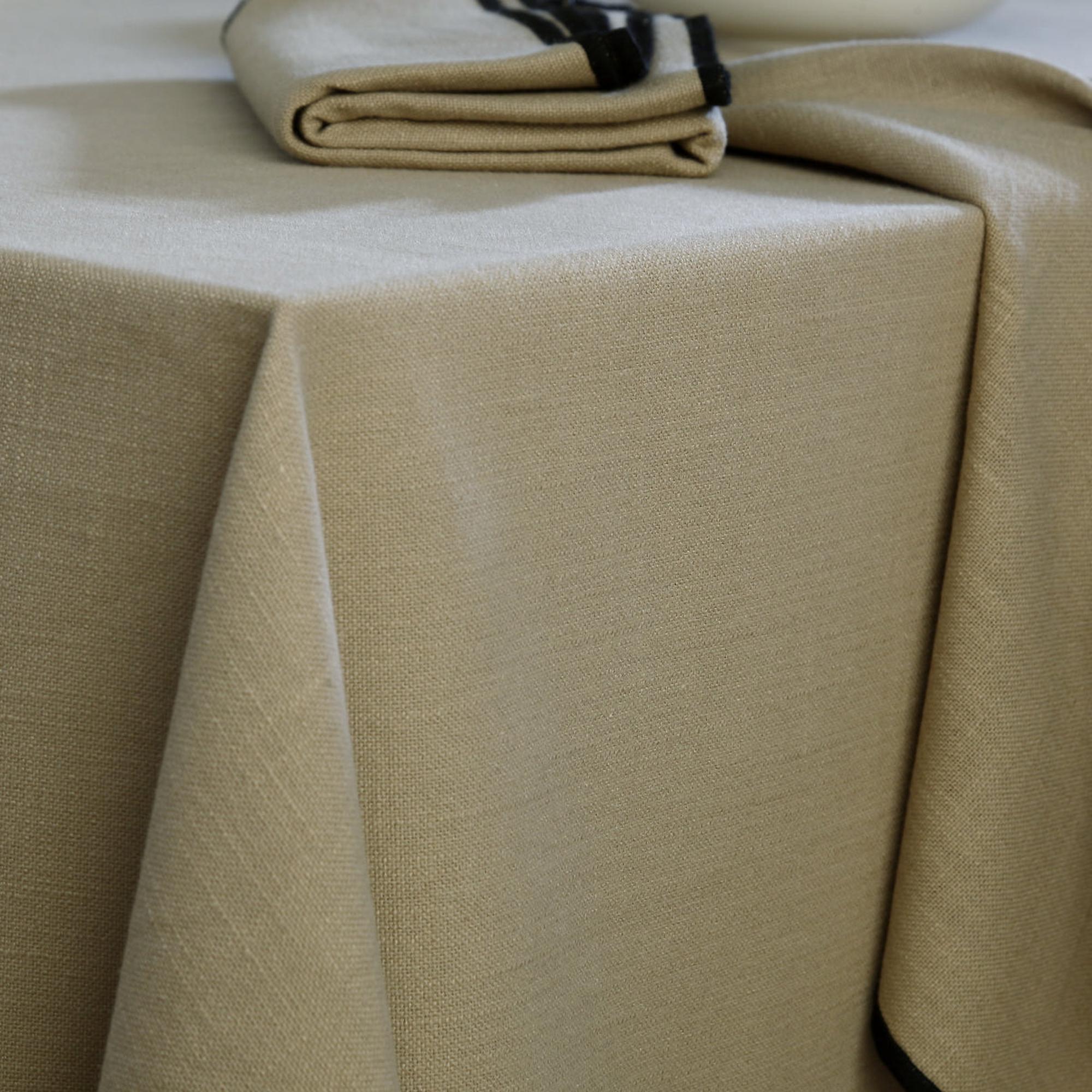 Nappe lin lavé 150x300 ERNEST naturel / noir