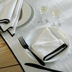 Ernest - Lot De 4 Serviettes De Table - Blanc/Noir