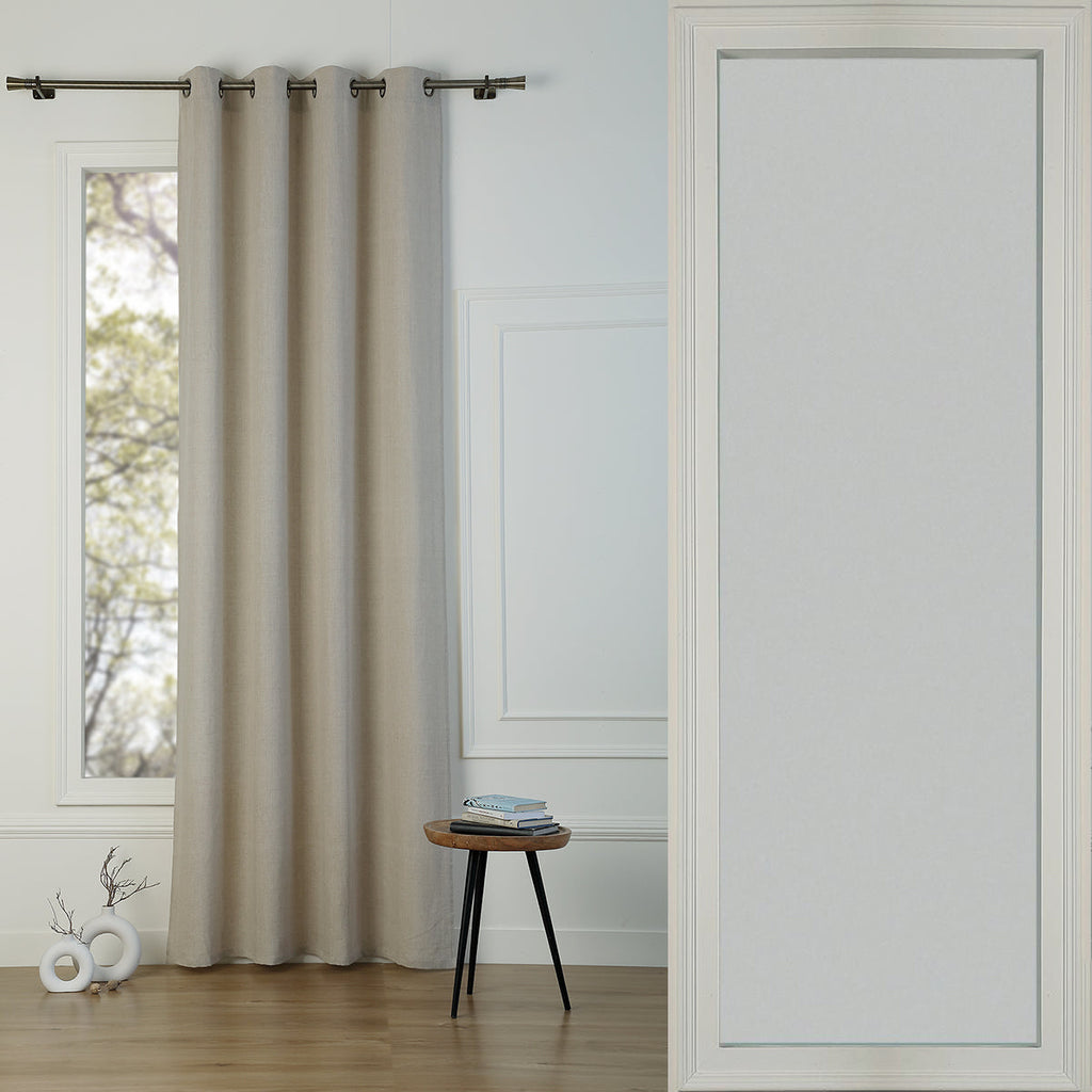 Louis - Cotton Canvas Eyelet Curtain - Natural