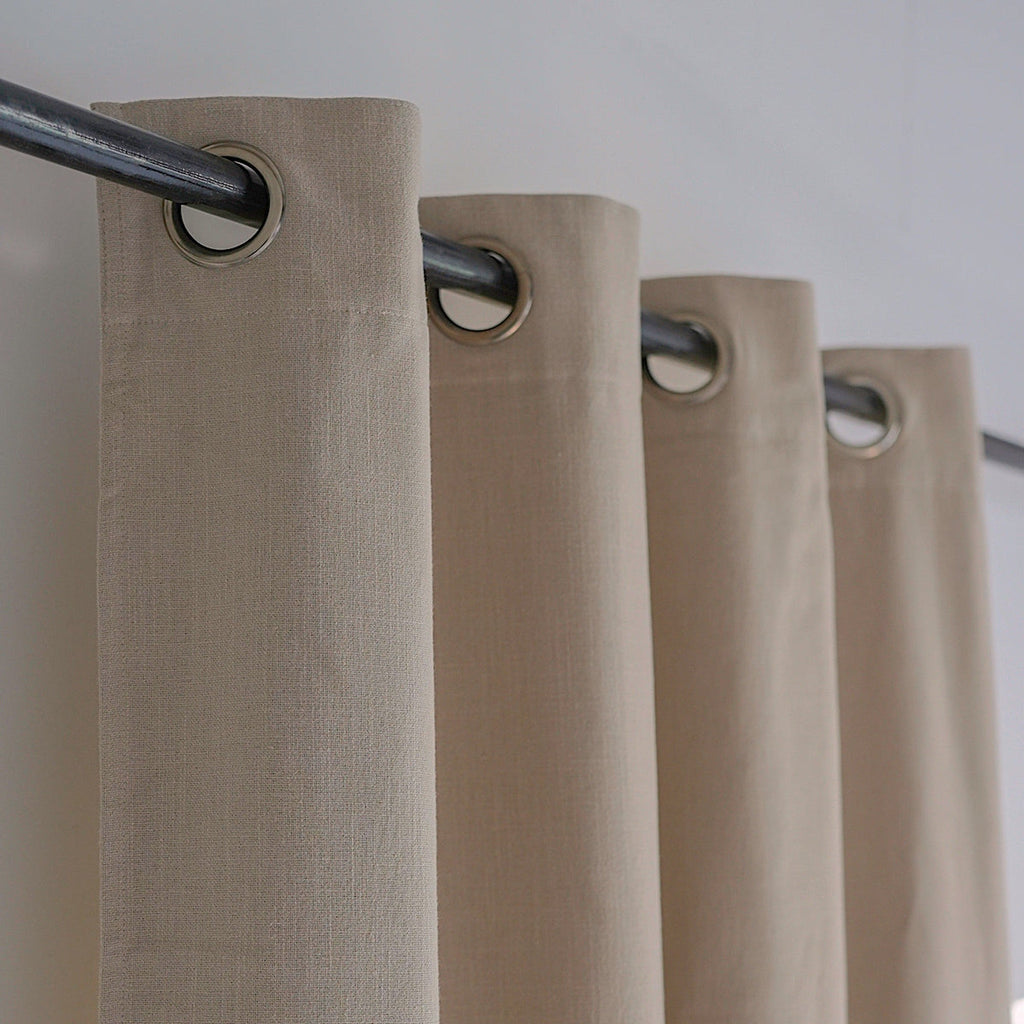Louis - Cotton Canvas Eyelet Curtain - Natural