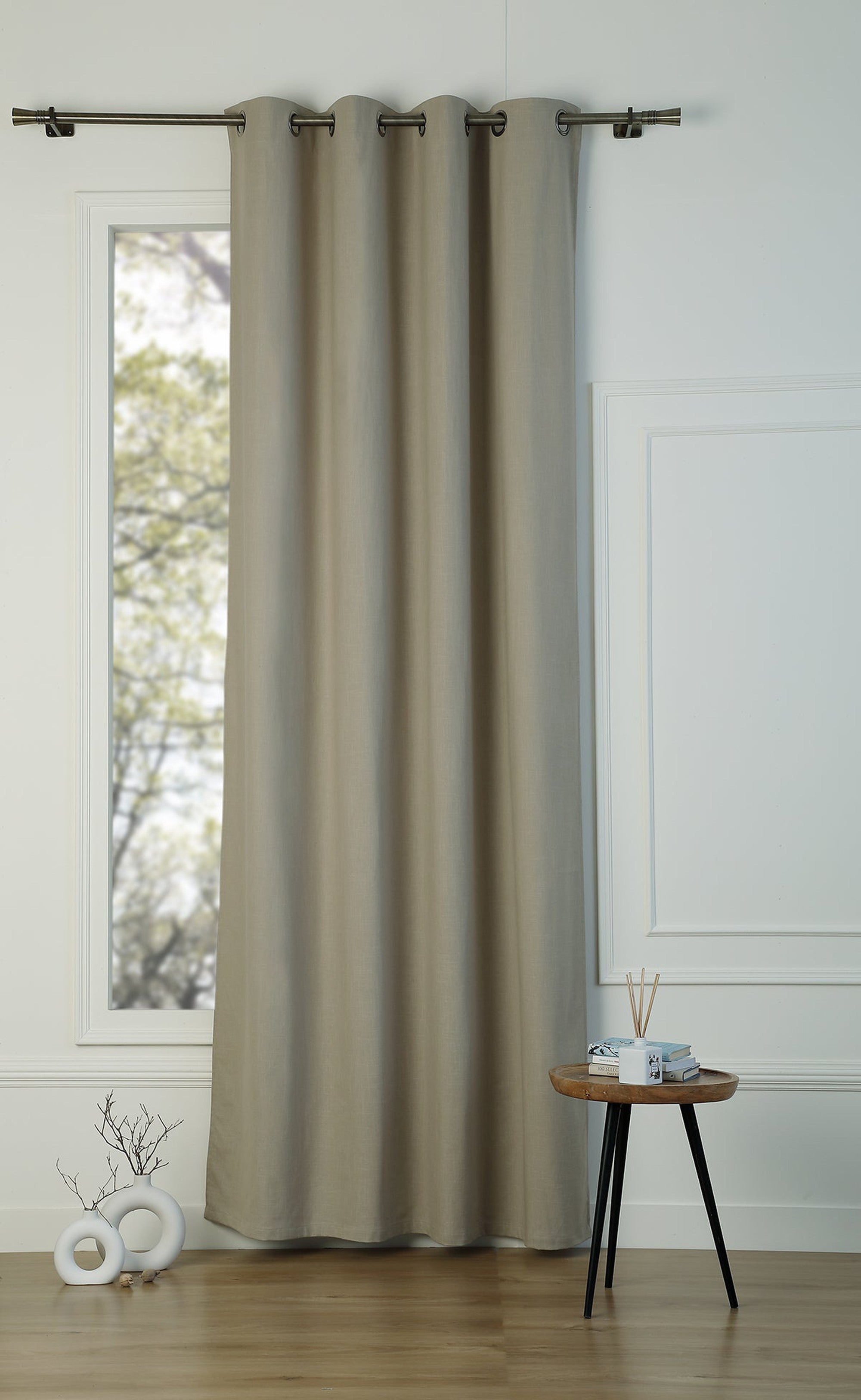 Louis - Cotton Canvas Eyelet Curtain - Natural