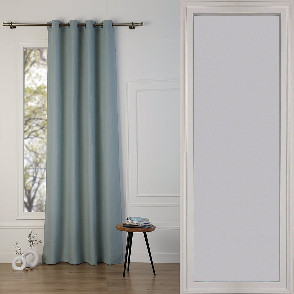 Louis - Cortina Con Ollaos - Lona De Algodón - Verde Celadón