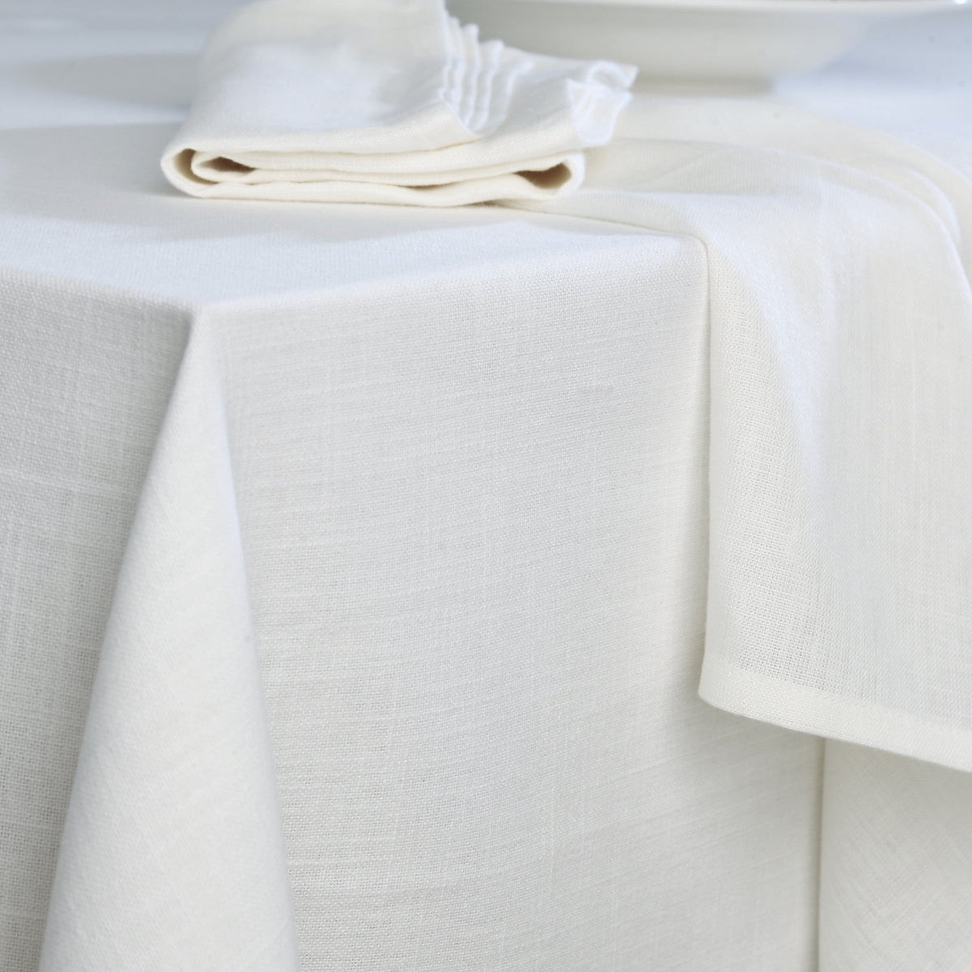 Louis Tablecloth - White - Cotton Canvas