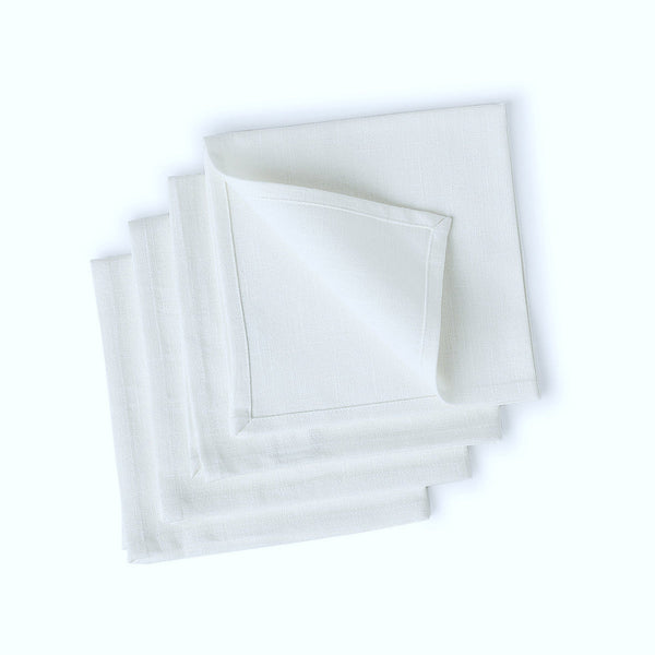 Louis - Lot De 4 Serviettes De Table - Blanc