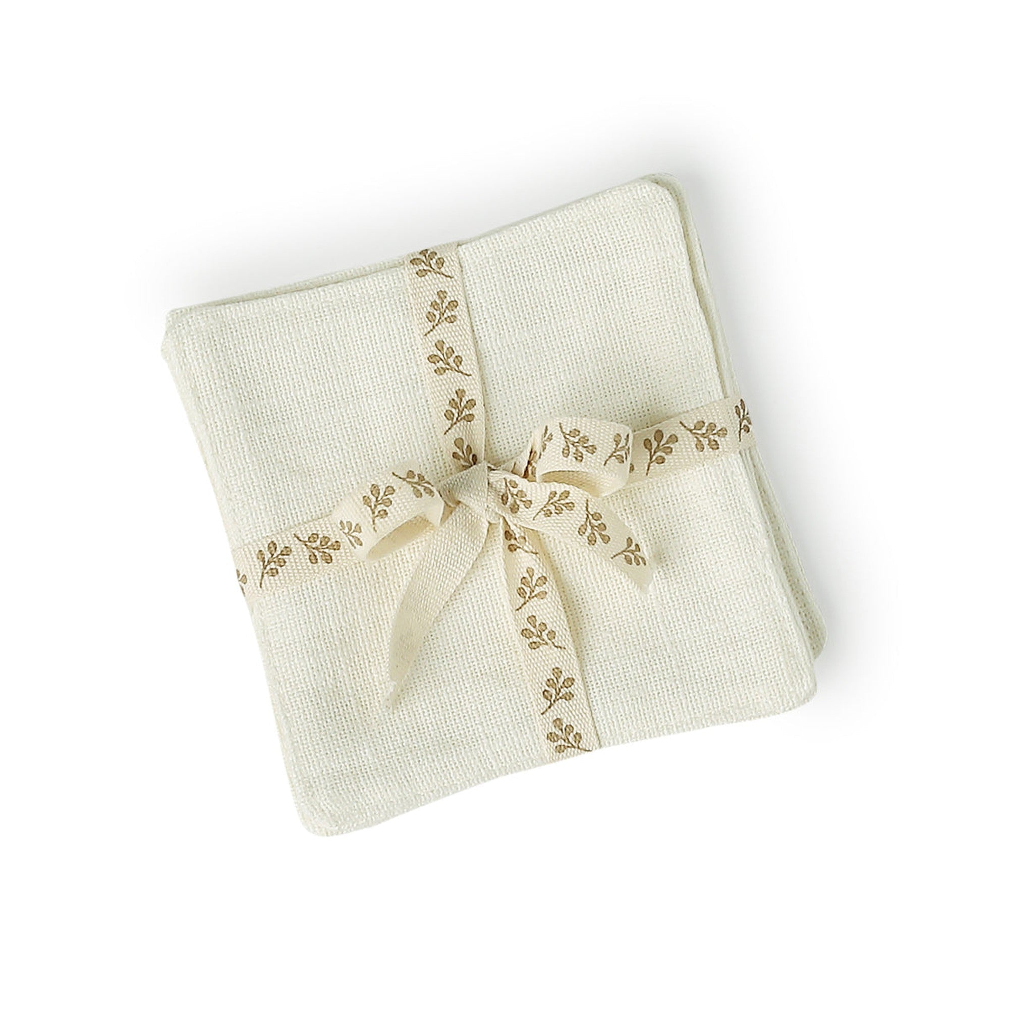 Set of 4 Coasters - Louis - Cotton Canvas - White