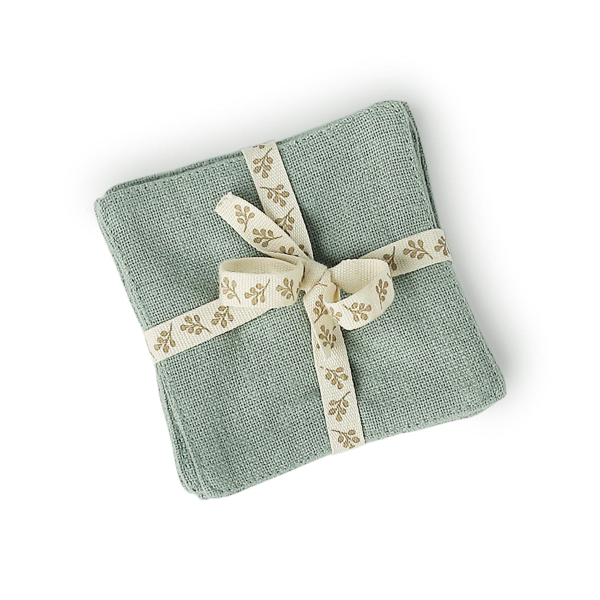 Set of 4 Coasters - Louis - Cotton Canvas - Celadon