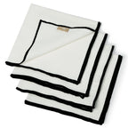 Jules - Serviette De Table (X4) - Blanc/Noir