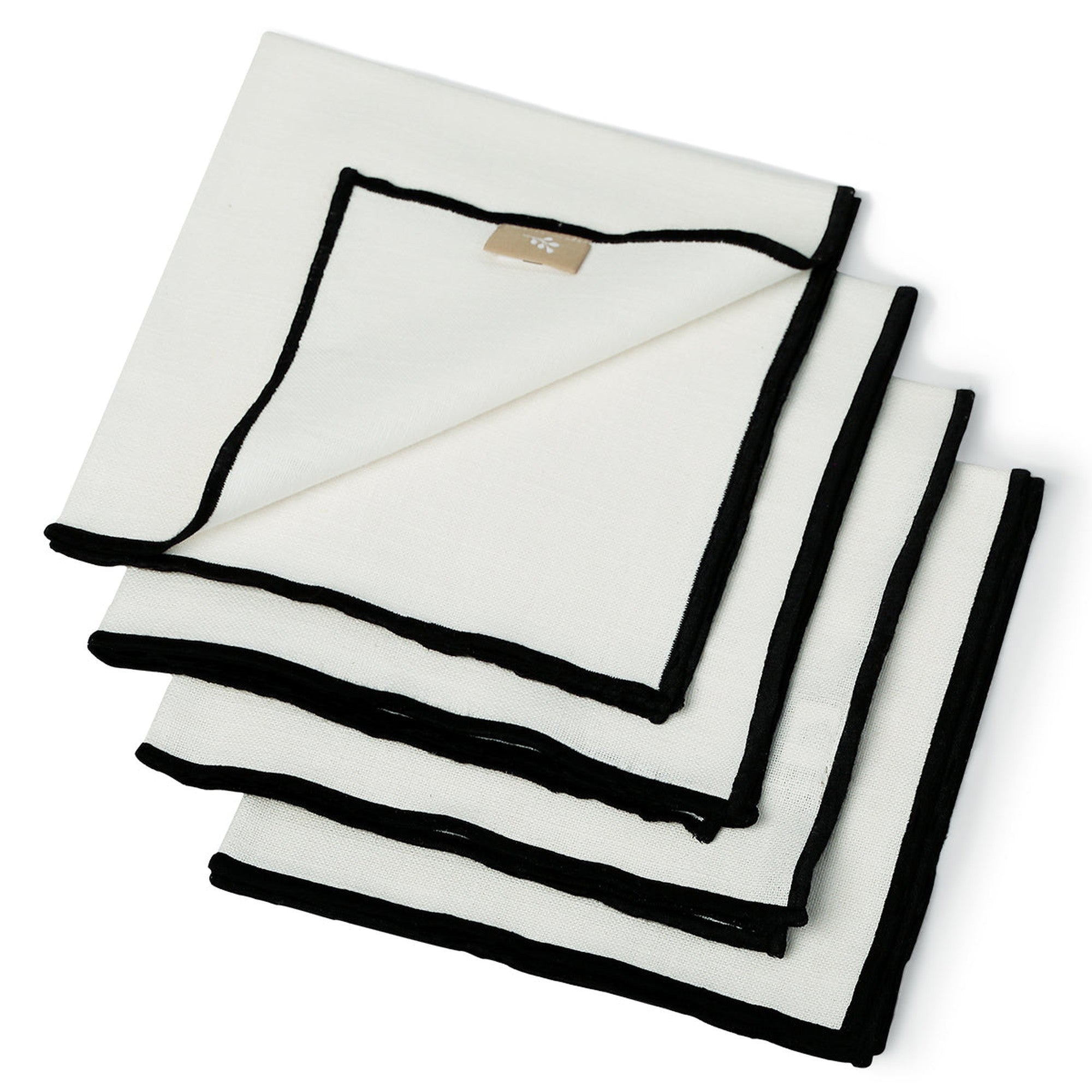 Jules - Serviette De Table (X4) - Blanc/Noir