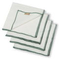 Jules - Lot De 4 Serviettes De Table - Blanc/Céladon