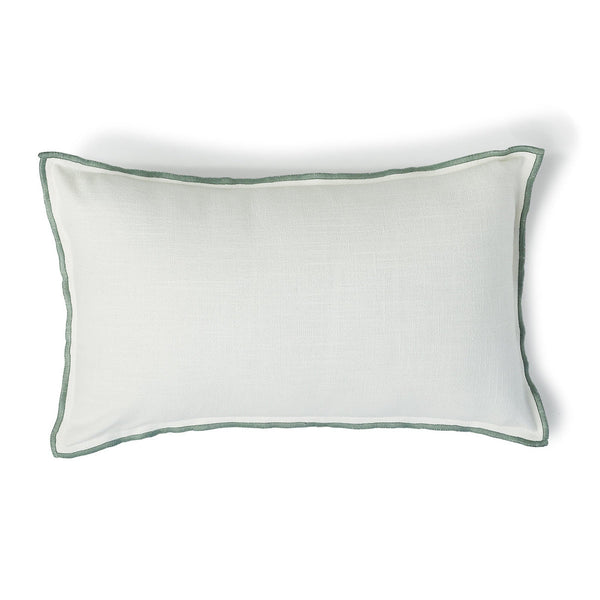 Jules - Housse De Coussin - Toile De Coton - Blanc/Céladon