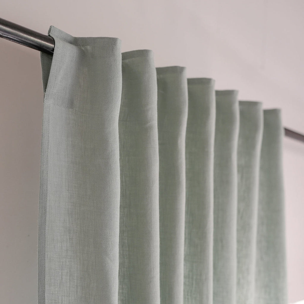 Paul - Tab-Top Curtain - Washed Linen - Celadon Green